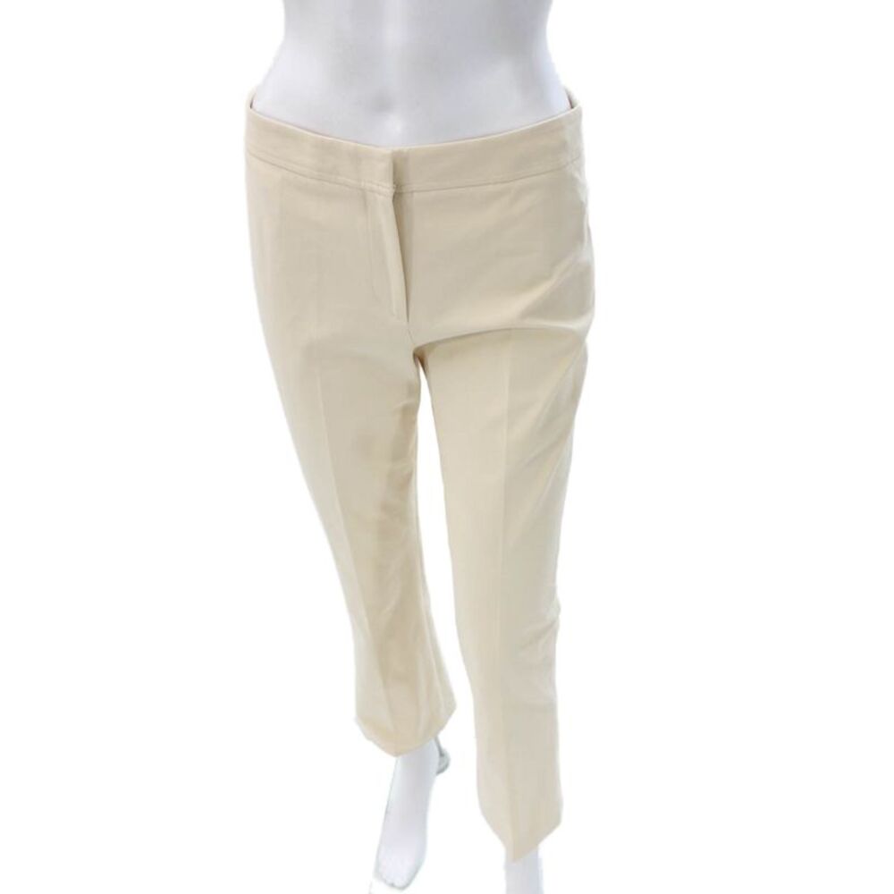 QL2 Womens Ankle Pants Beige Zip 95% Cotton 5% Lycra Inseam 28 Size 42